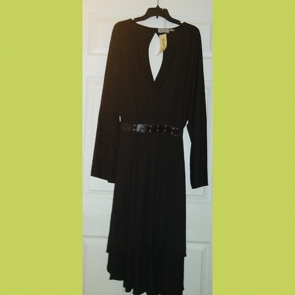 5X Belted high low dress